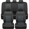 imageBDK carXS Turismo Car Seat Covers Full Set Beige TwoTone Front Seat Covers with Split Rear Bench Back Seat Cover Automotive Seat Covers for Trucks SUV Van AutoCharcoal Gray