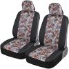 imageBDKdusty rose Floral Faux Leather Car Seat Covers for Front Seats 2 Pack  Flower Pattern Front Seat Cover Set Sideless Design for Easy Installation Fits Most Car Truck Van and SUVDusty Rose