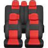 imageBDk Faux Leather Car Seat Cover Full Set  Front ampamp Rear Split Bench Black Seat Covers For SUV ampamp Truck Seat Covers Airbag Compatible  Interior Protective Seat Covers for Car Seats ampamp Car AccessoriesRed