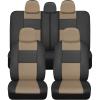 imageBDk Faux Leather Car Seat Cover Full Set  Front ampamp Rear Split Bench Black Seat Covers For SUV ampamp Truck Seat Covers Airbag Compatible  Interior Protective Seat Covers for Car Seats ampamp Car AccessoriesBeige
