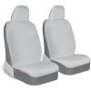 imageSheepskin Car Seat Covers for Women 2Pack Faux Fur Car Seat Covers Front Seats Only Cute Automotive Seat Covers For Cars for Women Car Accessories for Women Soft PinkGray Fur