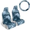 imageTurquoise Tropical Birds Car Seat Covers 2 Pack Birds ampamp Palm Leaves Front Seat Covers for Cars Trucks SUV Car Accessories for WomenBlue TieDye