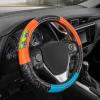 imageWarner Bros Scooby Doo Mystery Machine Van SUV Car Steering Wheel Cover  Standard Size 15quot  Fun Cute Interior Car Accessories Gift Ideas Cushioned Soft Comfortable Automotive Steering Wheel CoverCyan Orange and Black