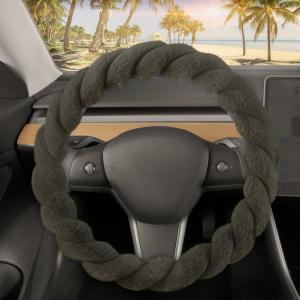 imageAspen Black Fuzzy Steering Wheel Cover for Women  Cute and Stylish Fluffy Fur Steering Wheel Cover for Cars Trucks Vans SUVs Universal Fit for Wheel Sizes 145 to 155 inchesOlive Green