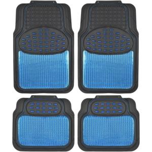 imageBDK 2 Tone Black ampamp Pink Floor Mats for Cars  Metallic Top Finish Car Mats for Women ampamp Heavy Duty Pink Car Accessories for Women  Cute Car Mats with AntiSlip Grip Girly Mats for Cars SUV ampamp VanBlueBlack