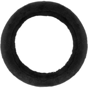 imageBDK Bling Bling Glitter Diamond Leather Steering Wheel Cover with 9 Rows Crystal Rhinestones Universal Fit 145155 Inch for WomenGirls Bling Crystal Diamonds  GoldBlack Faux Fur