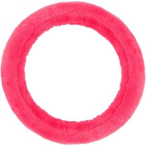 imageBDK Bling Bling Glitter Diamond Leather Steering Wheel Cover with 9 Rows Crystal Rhinestones Universal Fit 145155 Inch for WomenGirls Bling Crystal Diamonds  GoldHot Pink Faux Fur