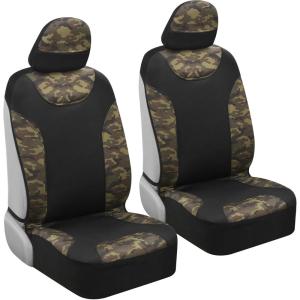 imageBDK Camo Car Full Set  Realistic Green Forest Camouflage Automotive Front ampamp Bench Back Seat Cover Camoflauge Interior Protectors for Auto Truck Van ampamp SUVWateproof Front Seat Covers