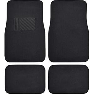 imageBDK Classic Carpet Floor Mats for Car ampamp Auto  Universal Fit Front ampamp Rear with Heelpad Light Gray  58310Black