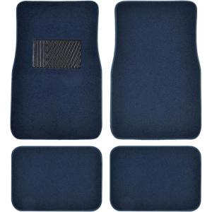 imageBDK Classic Carpet Floor Mats for Car ampamp Auto  Universal Fit Front ampamp Rear with Heelpad Light Gray  58310Blue