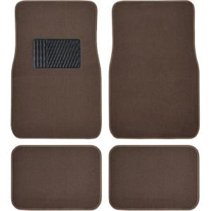 imageBDK Classic Carpet Floor Mats for Car ampamp Auto  Universal Fit Front ampamp Rear with Heelpad Light Gray  58310Dark Beige