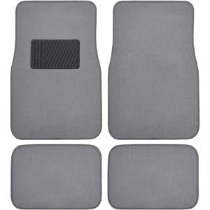 imageBDK Classic Carpet Floor Mats for Car ampamp Auto  Universal Fit Front ampamp Rear with Heelpad Light Gray  58310Light Gray