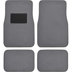 imageBDK Classic Carpet Floor Mats for Car ampamp Auto  Universal Fit Front ampamp Rear with Heelpad Light Gray  58310Medium Gray
