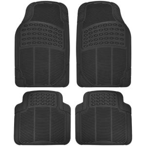 imageBDK Heavy Duty 4pc Front ampamp Rear Rubber Floor Mats for Car SUV Van ampamp Truck  All Weather Protection Universal Fit