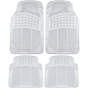 imageBDK Heavy Duty 4pc Front ampamp Rear Rubber Floor Mats for Car SUV Van ampamp Truck  All Weather Protection Universal Fit Clear