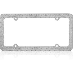 imageBDK Heavy Duty RustProof StainlessSteel Metal USA United States Flag Rhinestone Sparkly Sparkling Diamond Crystal Bling License Plate Frame Universal Size for Car Truck SUVMetal Plate
