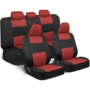imageBDK PolyPro Seat Covers Full Set in Beige on Black  Front and Rear Split Bench Seat Covers for Cars Easy to Install  Car Accessories for Auto Trucks Van SUVTerracotta