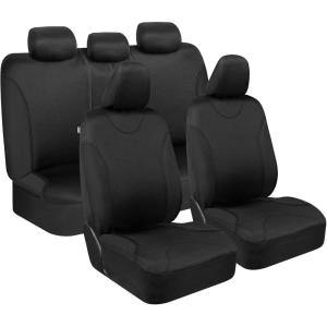 imageBDK UltraSleek Purple Seat Covers for Cars TwoTone Front Seat Covers with Matching Back Car Seat Cover Made to Fit Most Auto Truck Van SUV Interior Car Accessories Full SetBlack