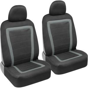 imageBDK carXS FreshMesh Car Seat Covers Full Set with Charcoal Accent  Mesh Front Seat Covers with Split Bench Back Seat Protector Interior Covers for Auto Truck Van SUVGray