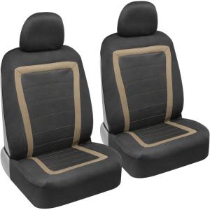 imageBDK carXS FreshMesh Car Seat Covers Full Set with Charcoal Accent  Mesh Front Seat Covers with Split Bench Back Seat Protector Interior Covers for Auto Truck Van SUVBeige