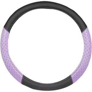 imagePink Holo Bling Steering Wheel Cover Standard 15 Inch Size Fits Most Vehicles Cute Shiny Crackle Car Steering Cover with Holographic Foil Glitter Like Detail Car Accessories for WomenPurple Sequin Bling