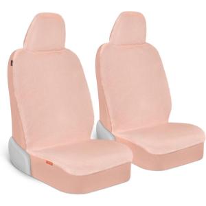 imageSheepskin Car Seat Covers for Women 2Pack Faux Fur Car Seat Covers Front Seats Only Cute Automotive Seat Covers For Cars for Women Car Accessories for Women Soft PinkSoft Pink Fur