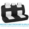 imageBDK PolyPro Car Seat Covers Full Set in WhiteBlack  Front and Rear Split Bench Seat Protectors Easy to Install Interior Covers for Auto Truck Van SUV