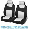 imageBDK PolyPro Car Seat Covers Full Set in WhiteBlack  Front and Rear Split Bench Seat Protectors Easy to Install Interior Covers for Auto Truck Van SUV