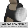 imageBDK PolyPro 2Pack Front Car Seat Covers Set in CharcoalBlack  Front Seat Covers for Cars Trucks Vans SUVs Sedans Easy to Install Front Car Seat Cover Protection Universal Fit Car AccessoriesBeige