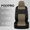 imageBDK PolyPro 2Pack Front Car Seat Covers Set in CharcoalBlack  Front Seat Covers for Cars Trucks Vans SUVs Sedans Easy to Install Front Car Seat Cover Protection Universal Fit Car AccessoriesBeige