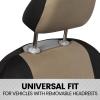 imageBDK PolyPro 2Pack Front Car Seat Covers Set in CharcoalBlack  Front Seat Covers for Cars Trucks Vans SUVs Sedans Easy to Install Front Car Seat Cover Protection Universal Fit Car AccessoriesBeige