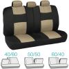 imageBDK PolyPro Black ampamp Beige Car Seat Covers Full Set with MotorTrend FlexTough All Weather Rubber Car Floor Mats  Front ampamp Rear Split Bench Seat Covers for Cars ampamp Matching Floor Mats for Car InteriorBlack  Beige