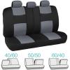 imageBDK PolyPro Black ampamp Beige Car Seat Covers Full Set with MotorTrend FlexTough All Weather Rubber Car Floor Mats  Front ampamp Rear Split Bench Seat Covers for Cars ampamp Matching Floor Mats for Car InteriorBlack  Grey
