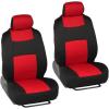 imageBDK PolyPro Black ampamp Beige Car Seat Covers Full Set with MotorTrend FlexTough All Weather Rubber Car Floor Mats  Front ampamp Rear Split Bench Seat Covers for Cars ampamp Matching Floor Mats for Car InteriorBlack  Red