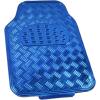 imageBDK PolyPro Car Seat Covers Full Set  Front and Rear Split Bench Protection Includes 4PC Vibrant Metallic Floor Mats Easy to Install Fits Most Auto Truck Van SUVBlue