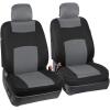 imageBDK PolyPro Car Seat Covers Full Set  Front and Rear Split Bench Protection Includes 4PC Vibrant Metallic Floor Mats Easy to Install Fits Most Auto Truck Van SUVGray