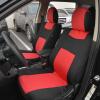 imageBDK PolyPro Car Seat Covers Full Set  Front and Rear Split Bench Protection Includes 4PC Vibrant Metallic Floor Mats Easy to Install Fits Most Auto Truck Van SUVRed