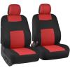 imageBDK PolyPro Car Seat Covers Full Set  Front and Rear Split Bench Protection Includes 4PC Vibrant Metallic Floor Mats ampamp Steering Wheel Cover Easy to Install Fits Most Auto Truck Van SUVRed
