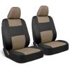 imageBDK PolyPro 2Pack Front Car Seat Covers Set in CharcoalBlack  Front Seat Covers for Cars Trucks Vans SUVs Sedans Easy to Install Front Car Seat Cover Protection Universal Fit Car AccessoriesBeige