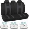 imageBDK CarXS Black Car Seat Covers Full Set with Matching Set of Floor Mats for SUV Car ampamp Truck  Car Seat Covers Front Seats ampamp Bench Seat Cover Car Seat Protector Car Mats Full Set Interior CoversCharcoal