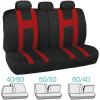 imageBDK CarXS Black Car Seat Covers Full Set with Matching Set of Floor Mats for SUV Car ampamp Truck  Car Seat Covers Front Seats ampamp Bench Seat Cover Car Seat Protector Car Mats Full Set Interior CoversRed