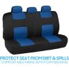imageBDK PolyPro Red Car Seat Covers Full Set with 4Piece Car Floor Mats  TwoTone Seat Covers for Cars with Carpet Interior Covers for Auto Truck Van SUVBlack  Blue