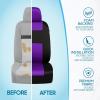 imageBDK PolyPro Red Car Seat Covers Full Set with 4Piece Car Floor Mats  TwoTone Seat Covers for Cars with Carpet Interior Covers for Auto Truck Van SUVBlack  Purple
