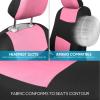 imageBDK PolyPro Red Car Seat Covers Full Set with 4Piece Car Floor Mats  TwoTone Seat Covers for Cars with Carpet Interior Covers for Auto Truck Van SUVBlack  Pink