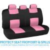 imageBDK PolyPro Red Car Seat Covers Full Set with 4Piece Car Floor Mats  TwoTone Seat Covers for Cars with Carpet Interior Covers for Auto Truck Van SUVBlack  Pink
