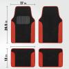 imageBDK PolyPro Red Car Seat Covers Full Set with 4Piece Car Floor Mats  TwoTone Seat Covers for Cars with Carpet Interior Covers for Auto Truck Van SUVBlack  Red