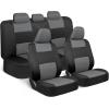 imageBDK PolyPro Red Car Seat Covers Full Set with 4Piece Car Floor Mats  TwoTone Seat Covers for Cars with Carpet Interior Covers for Auto Truck Van SUVBlack  Gray