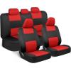 imageBDK PolyPro Red Car Seat Covers Full Set with 4Piece Car Floor Mats  TwoTone Seat Covers for Cars with Carpet Interior Covers for Auto Truck Van SUVBlack  Red