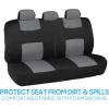 imageBDK PolyPro Red Car Seat Covers Full Set with 4Piece Car Floor Mats  TwoTone Seat Covers for Cars with Carpet Interior Covers for Auto Truck Van SUVBlack  Gray