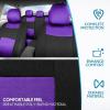 imageBDK PolyPro Red Car Seat Covers Full Set with 4Piece Car Floor Mats  TwoTone Seat Covers for Cars with Carpet Interior Covers for Auto Truck Van SUVBlack  Purple